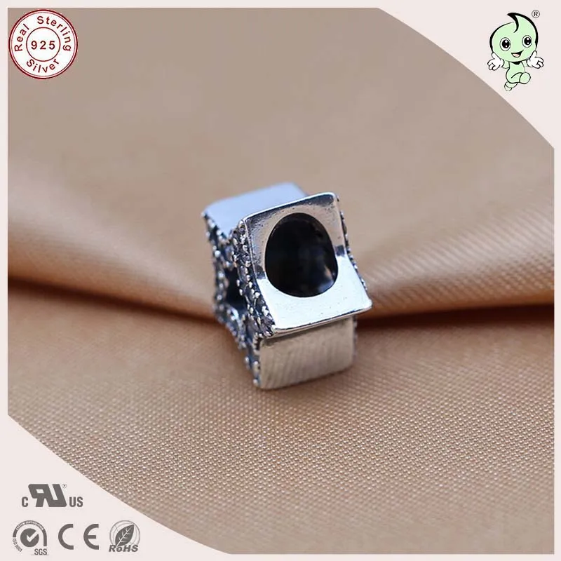 Silver Factory Sell Directly Full Colorful CZ Stones Paving 925 Real Hollow Star Charm Fitting European Famous Bracelet | Украшения и