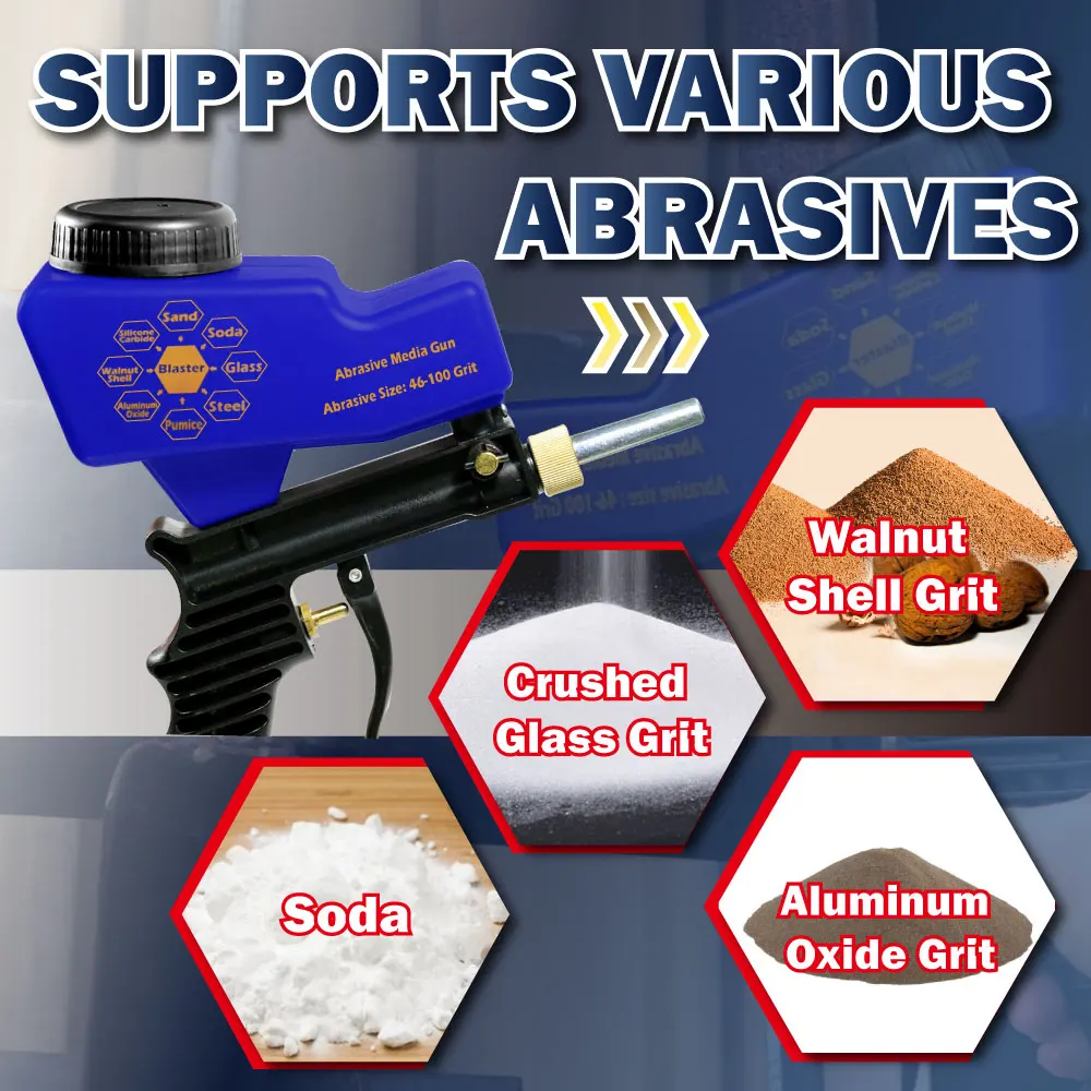 Пескоструйный пистолет LEMATEC с двумя пескоструйными абразивными веществами