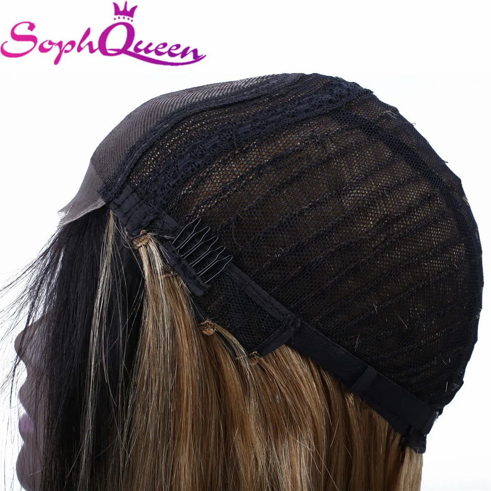 Soph queen прямые 4*4 синтетические волосы на шнурках парики для женщин бразильские волосы Remy с эффектом омбре парик предварительно сорвал с волосами младенца парик