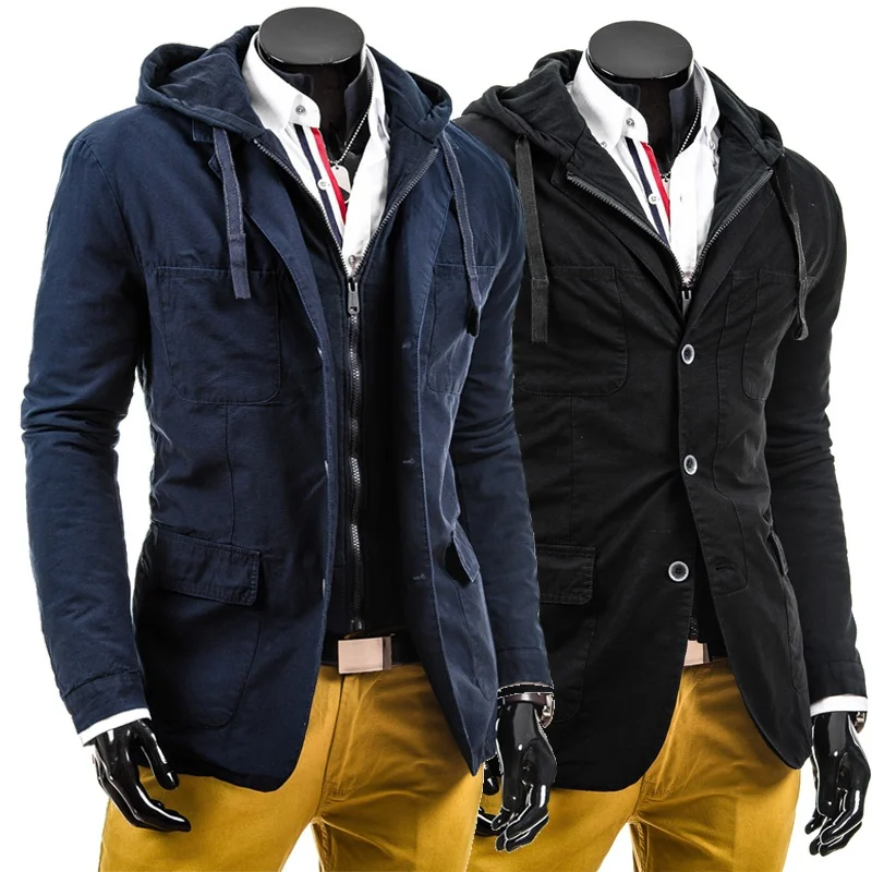 Zogaa брендовая Новая Мужская модная повседневная куртка с капюшоном мужские