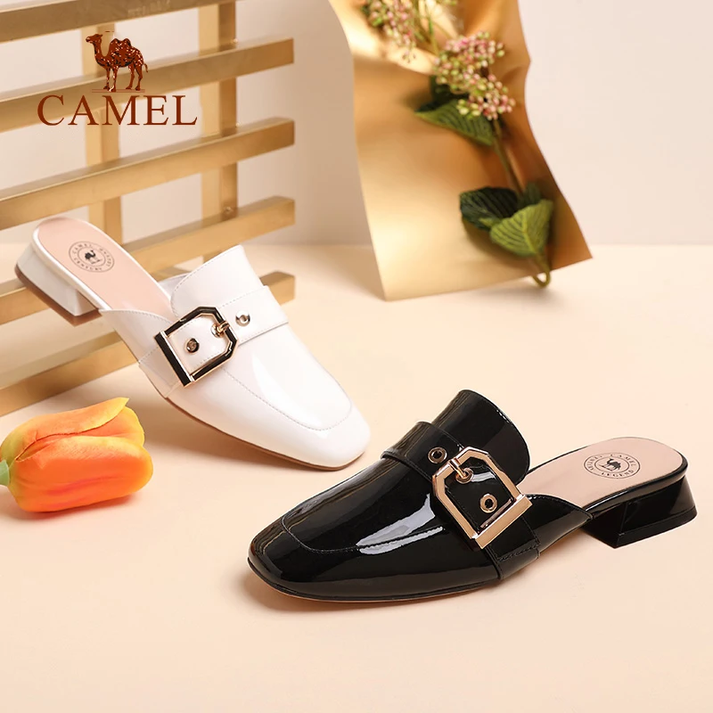 CAMEL/Новинка модные женские шлепанцы в стиле ретро из натуральной кожи мягкие