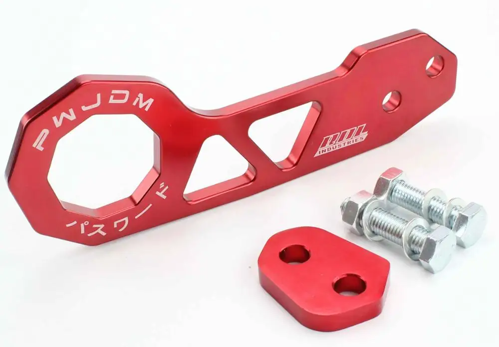 Red JQTUNING-Passward JDM Neo хромированный задний буксировочный крюк, пригодный для Honda Civic INTEGRA RSX Jazz XC-TH001 - Название цвета: Red