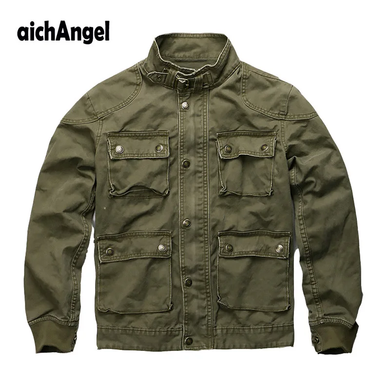Mens Camouflage Cargo Jackets With Pockets Military Style Camo Tactical Jacket Outerwear For Man Workwear Clothing | Мужская одежда
