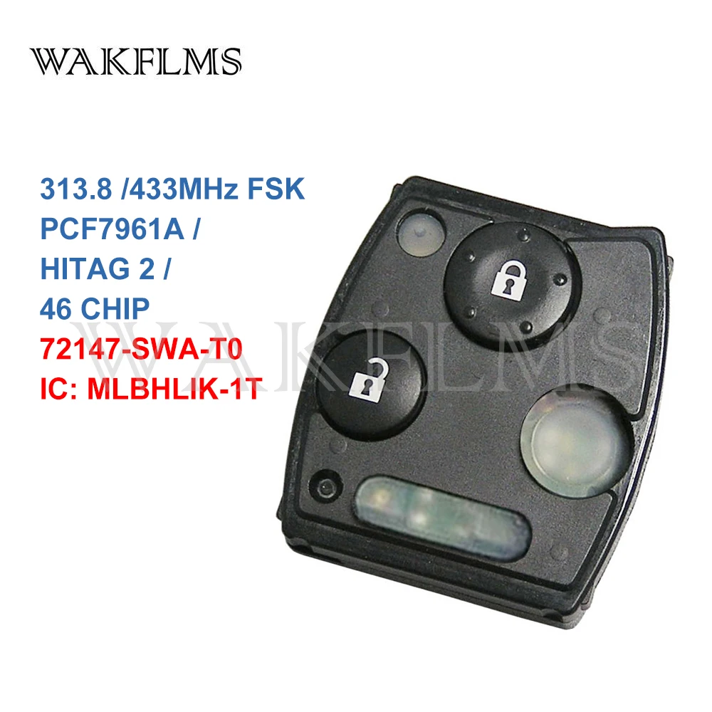 2Btns 313 8/433 МГц PCF7961A ID46 пульт дистанционного управления брелок для автомобильных