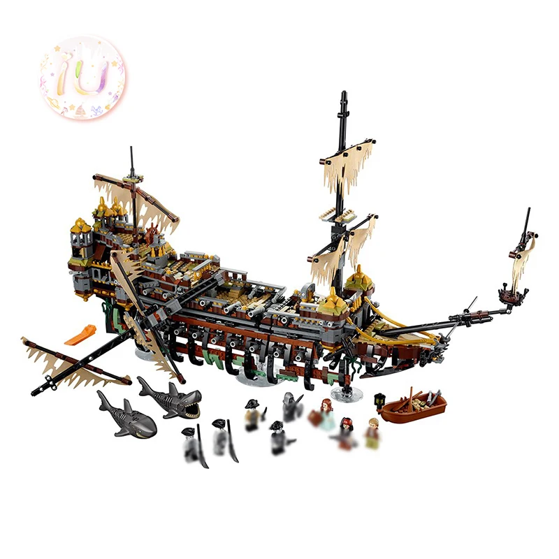 Legoings 71042 Пираты Карибского моря Silent Mary модель строительные блоки подарок на день