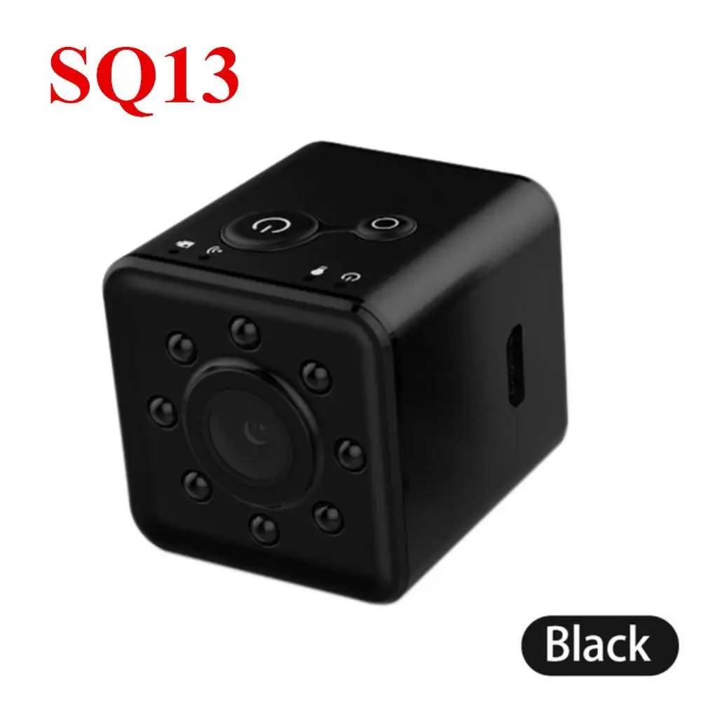 Портативный SQ11 SQ13 SQ16 SQ19 HD 1080P Автомобильный домашний CMOS датчик ночного видения Видеокамера видеорегистратор с мини-камерой DV регистратор движения видеокамера - Цвет: SQ13 Black