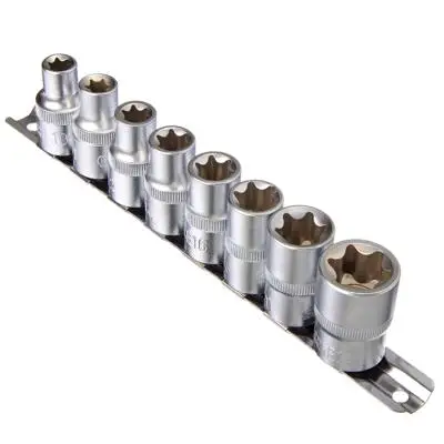 НАБОР ГОЛОВОК ЕРМАК 8 предметов &quotTORX&quot 1/2&quot E10 E11 E12 E14 E16 E18 E20 E24|set of heads|torx set 1/2torx car |