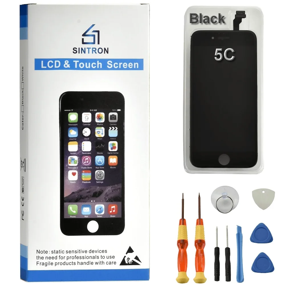 

For iPhone 5C Screen Replacement Black Panel Sintron OEM LCD Display Touch Screen Digitizer Assembly Repair including Free Tools