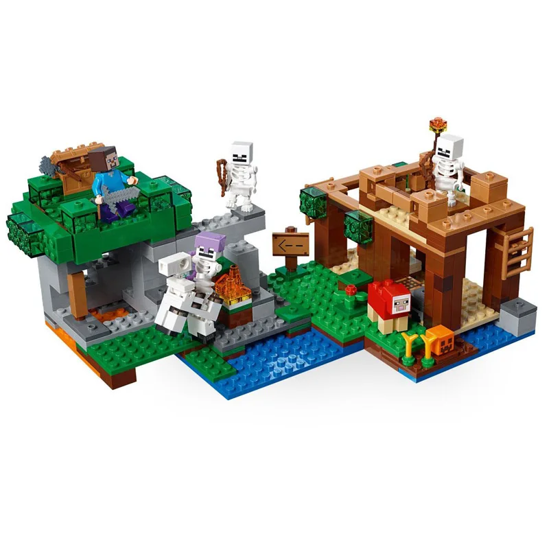 21146 463 шт. серия My World The Skeleton Attack Shelter всадник строительные блоки кирпичи игрушки