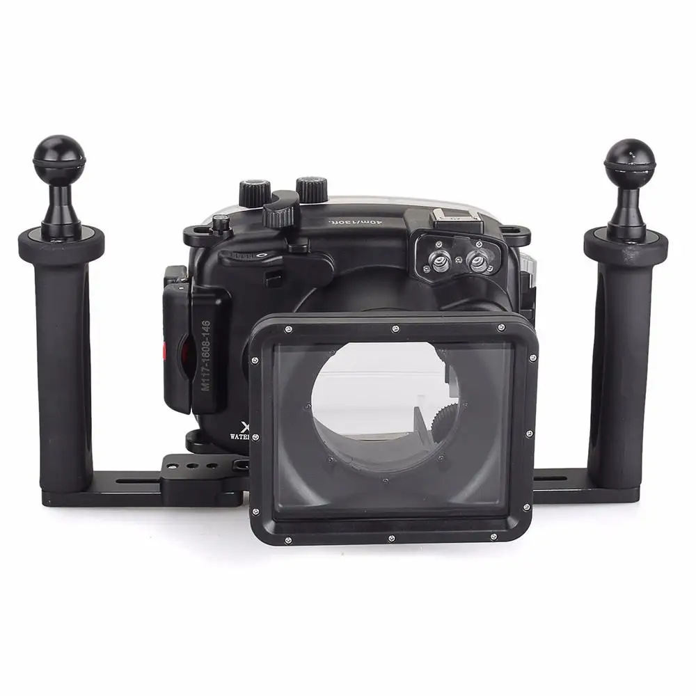 売る Meikon 40 メートル水中カメラハウジング富士フイルム X-A1 + アルミトレイ、カメラ防水ハウジングケース富士フイルムカメラ
