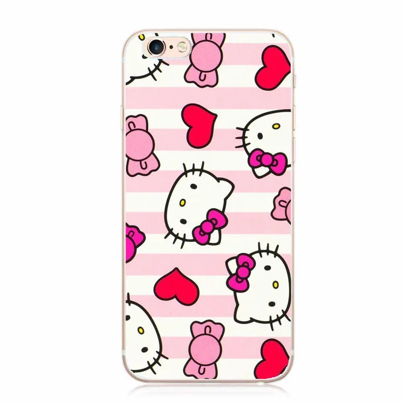 TPU IMIDO hello kitty Мягкий ТПУ силиконовый чехол подходит для Apple iPhone X XR XS Max 8 для iPhone 7 8 6 6S Plus 5 5S чехлы для телефонов - Цвет: TPU