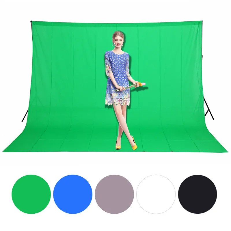 Хлопковый муслиновый фон для фотосъемки 3 х2 м/10 х6 5 футов фотостудии с зеленым