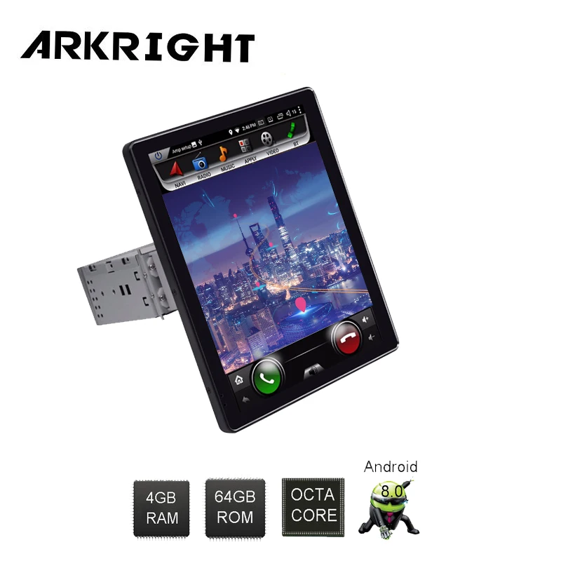 Автомагнитола ARKRIGHT New 9 7 дюйма 1 Din 4 Гб + 64 ГБ Android 8 GPS DVD плеер универсальный