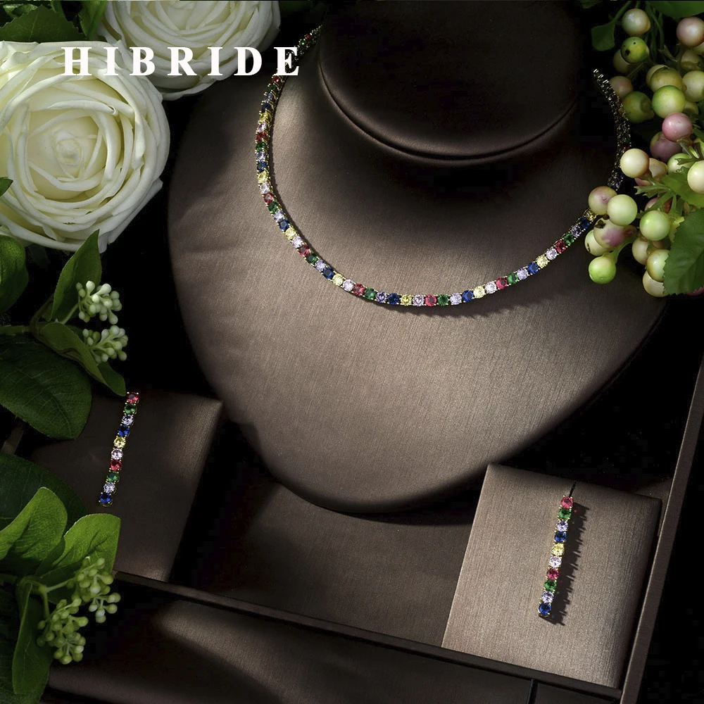 HIBRIDE новый дизайн роскошное циркониевое ожерелье квадратной формы с кулоном
