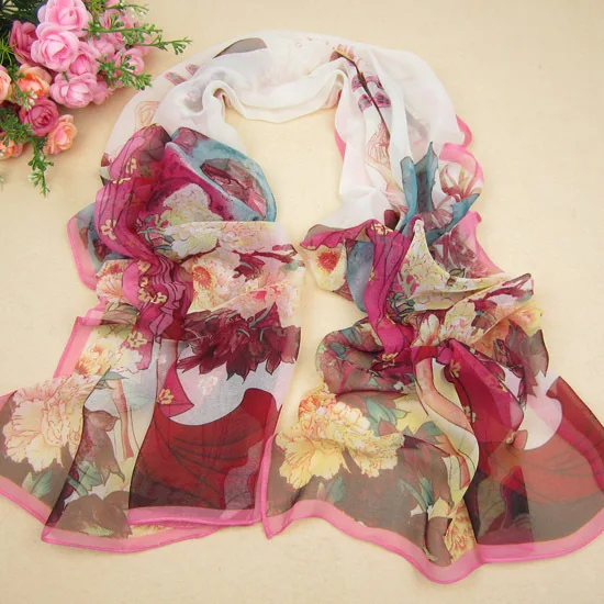 Chinese characteristics of beautiful ladies figure new printed chiffon scarf Tang Dynasty beauty beach sunscreen |