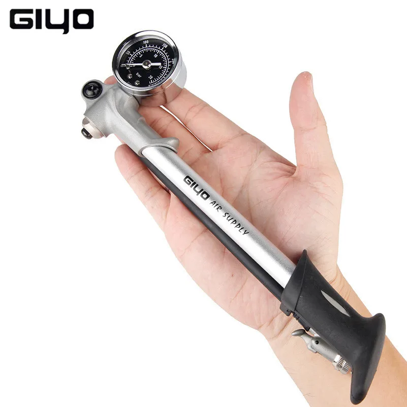 Велосипедный мини насос GIYO с манометром ручной высокого давления шланг