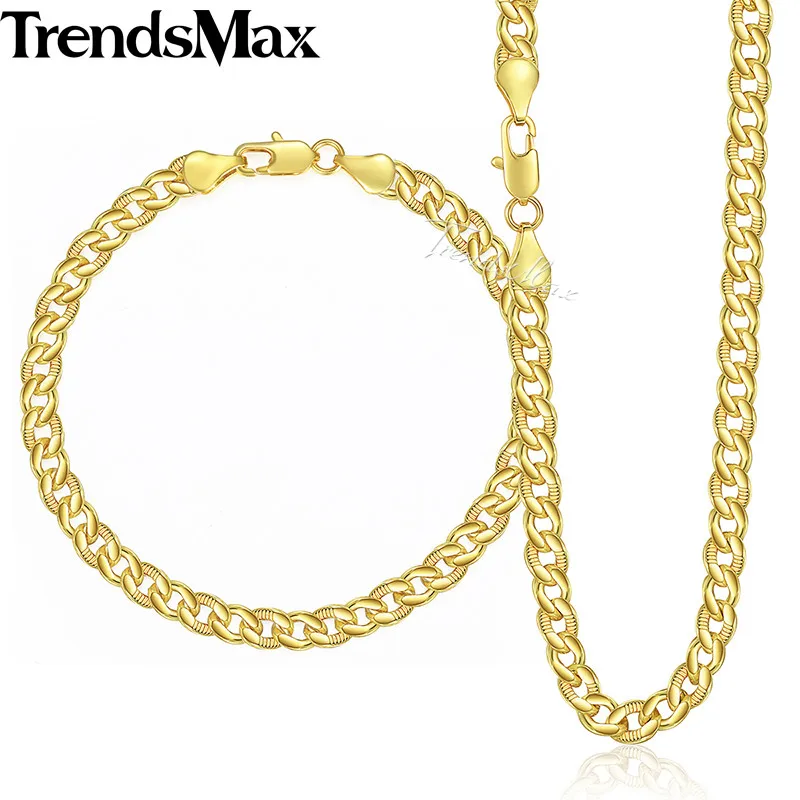 Женский браслет Trendsmax набор ювелирных изделий из желтого белого розового золота
