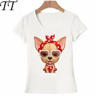 Футболка для чихуахуа в стиле ретро с красивым принтом, летняя Милая женская футболка, дизайнерские топы с забавной собакой для девушек, модные повседневные футболки, женская футболка