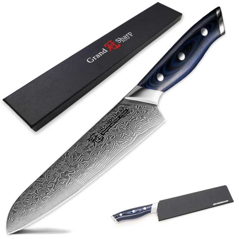 Нож Santoku, 67 слоев, японский, дамасский, нержавеющая сталь, VG-10, кухонный нож шеф-повара, дамасский нож, кухонная утварь, суши сашими