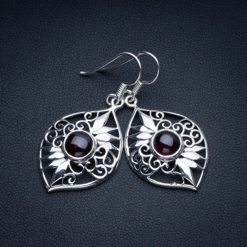 Stargems (TM) Природный аметист Boho 925 серебро серьги 1 1/2&quot|Серьги| |