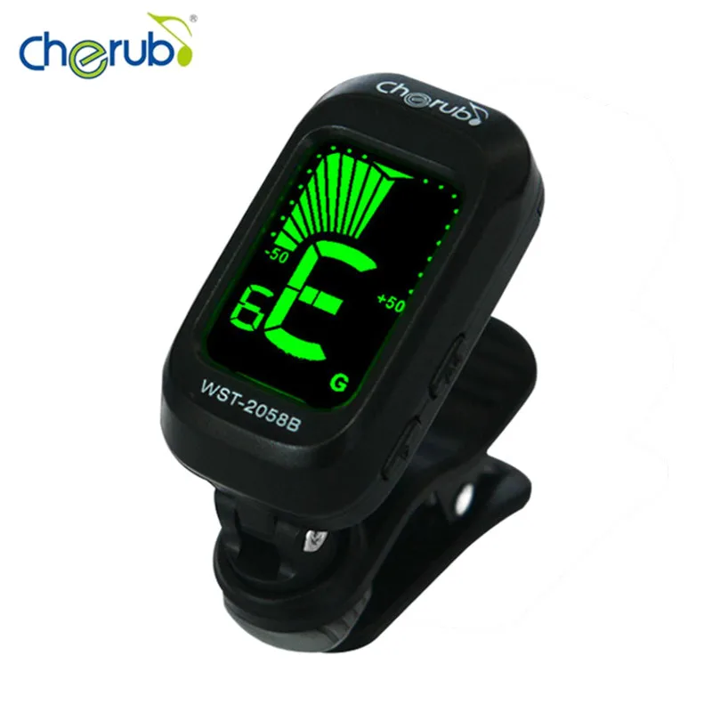 Авто тюнер Cherub с клипсой хромированная гитара бас скрипка укулеле C D b bb плоский