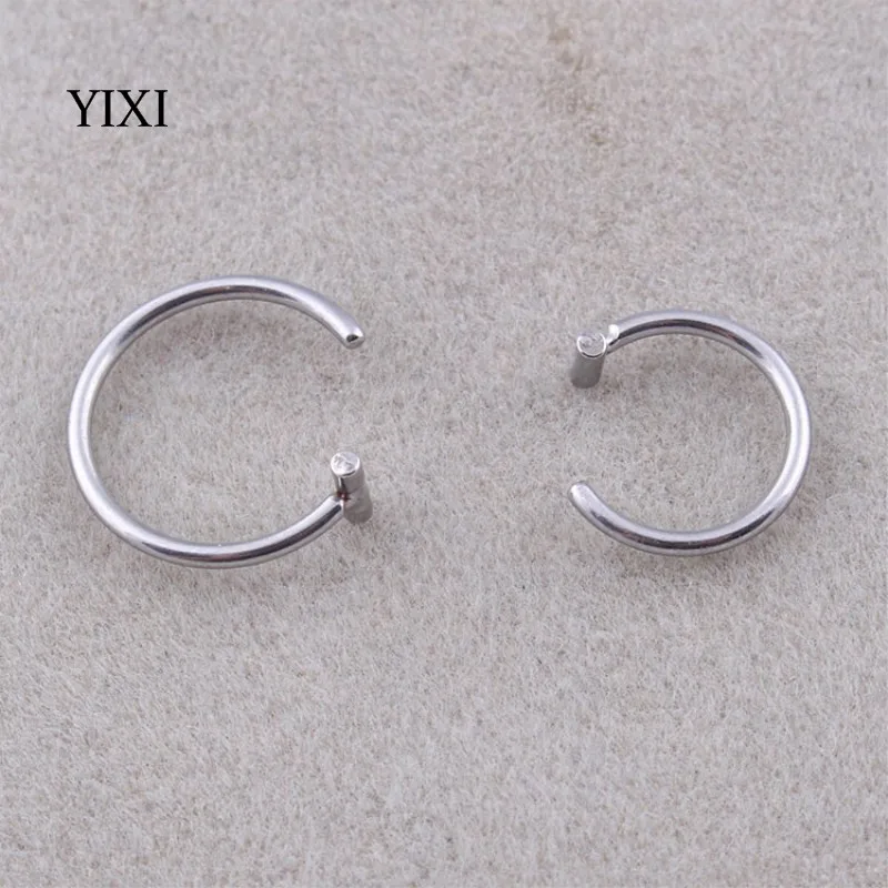 YIXI Рок-панк поддельное носовое кольцо губа из нержавеющей стали с клипом для прокола фальшивые кольца обруч для женщин украшения для тела 8мм / 10мм на.
