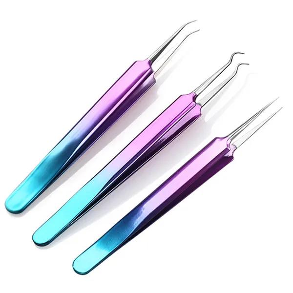 04 as picture 3pcs 3/1 шт. Нержавеющая сталь игольчатый Пинцет для прыщей Blackhead, инструмент для удаления прыщей Уход за лицом инструмент многоцелевой расширением накладные инструмент для ресниц - Цвет: 04 as picture 3pcs