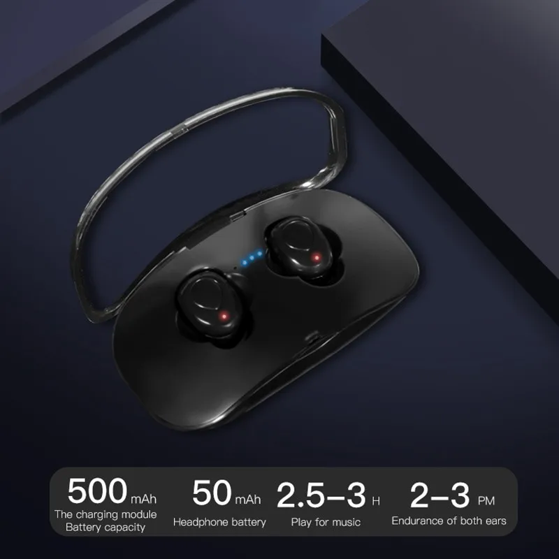TWS Bluetooth 5 0 Беспроводные наушники Handsfree спортивные для мобильного телефона с