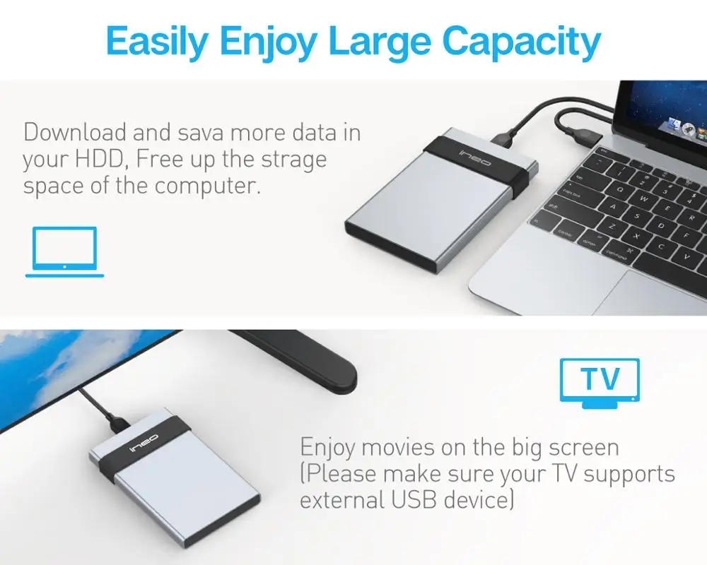 Ineo чехол для жесткого диска алюминиевый внешний USB C 3,1 Gen 2 type-C to SATA 2,5 дюймов жесткий диск SSD корпус Caddy [C2561]