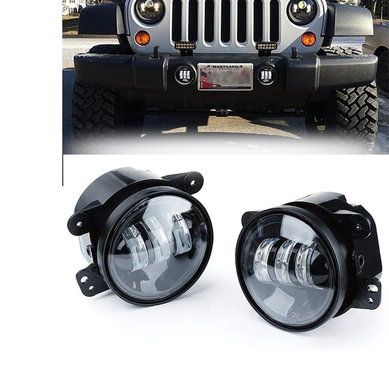 4-дюймовые янтарно-желтые светодиодные противотуманные фары s для Jeep Wrangler JK TJ LJ