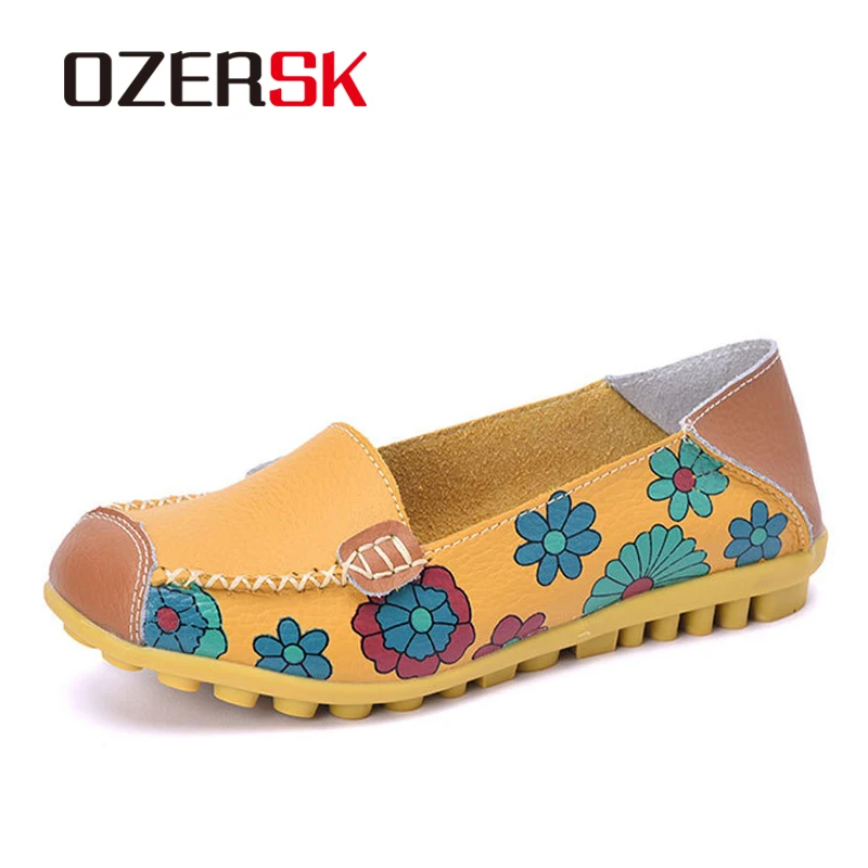 Лоферы OZRESK женские из натуральной кожи мягкие туфли на плоской подошве без