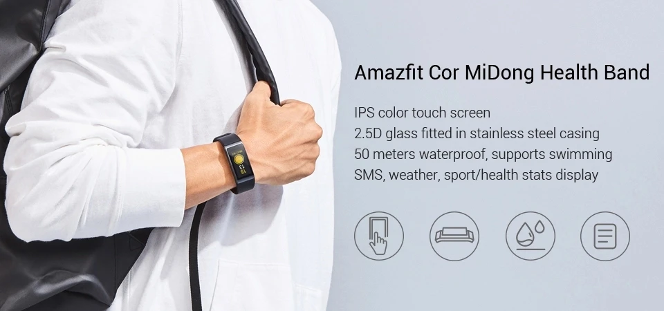 Английская версия Huami Amazfit Cor смарт-брусит 5ATM водонепроницаемый с Android/iOS 4G gps Bluetooth спратурный уличный