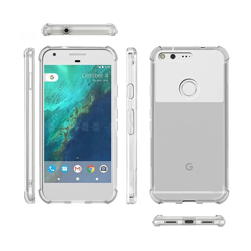 Сверхпрозрачная подушка безопасности для Google Pixel 3 2 1 XL Lite Ударопрочный Мягкий