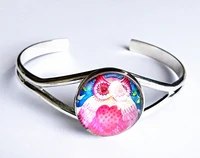 24pcslot mixed 6 styles cartoon animalsbule pink purple owls glass bracelets bangle best gift