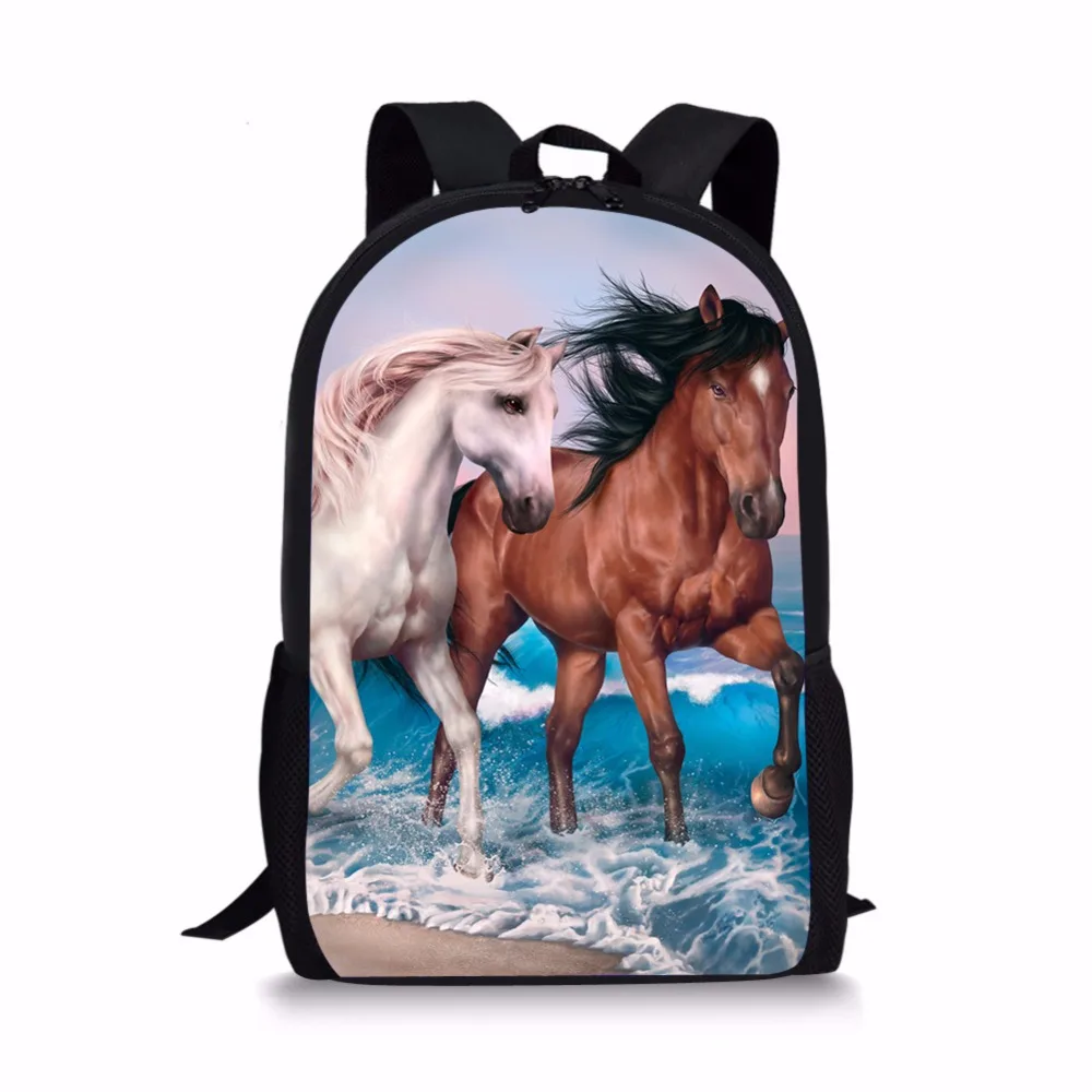 "Ортопедический школьный ранец для мальчиков и девочек, детские школьные портфели с принтом лошадей, сумка на плечо, 2018"