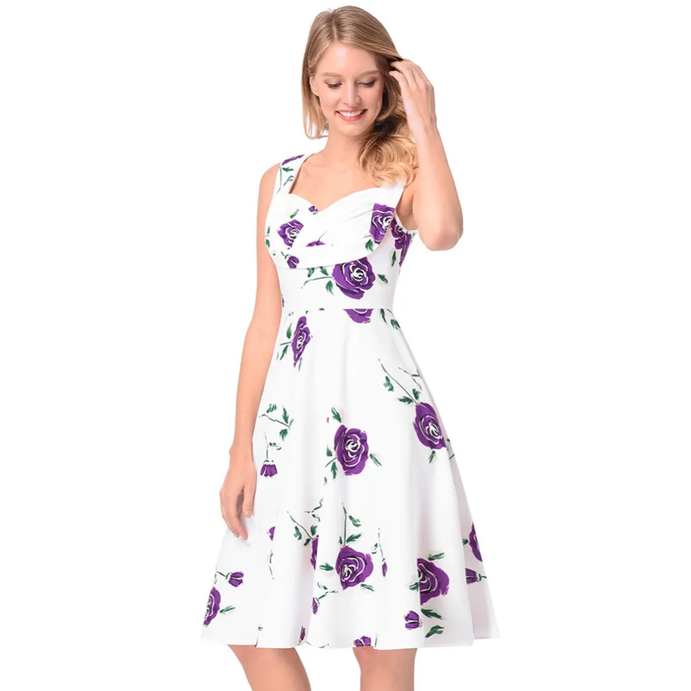 2018 summer new print dress women's lapel hepburn retro style formal midi with belt | Женская одежда