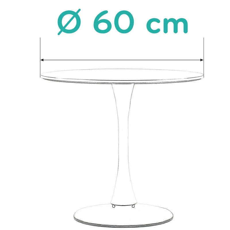 Diameter 60cm Barneo T-3 МДФ полуматовый интерьерный белый стол обеденный стол на металлическом основании стол круглый стол кухонный стол мебель для кухни стол современный стол в скандинавском стиле по России - Цвет: Diameter 60cm