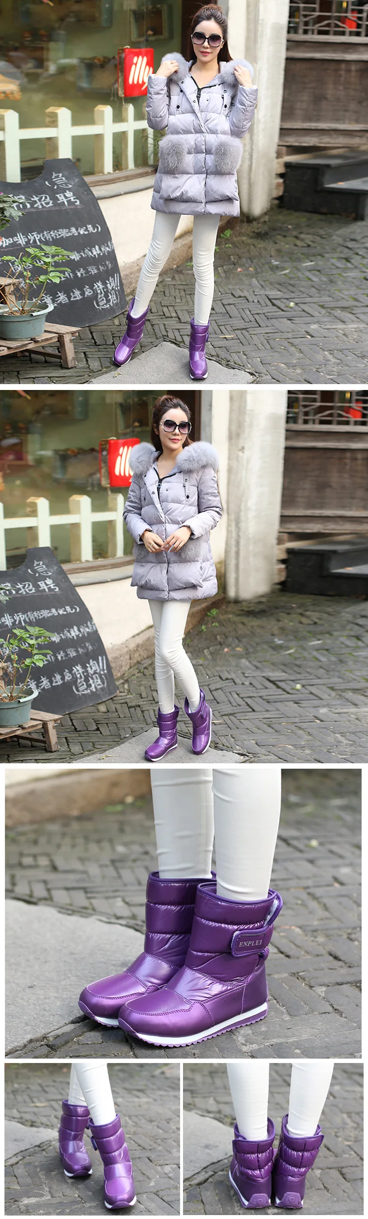 Children's snow boots autumn and winter waterproof non-slip children's boots thick flat boots warm Leisure children shoes mm187