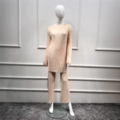 Мусульманское женское плиссированное платье исламский Халат длинный рукав