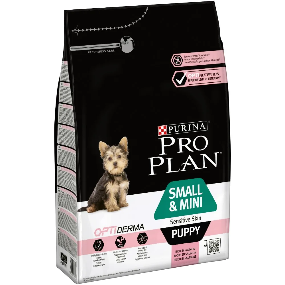 Pro Plan Small & Mini Puppy Sensitive Skin корм для щенков мелких и карликовых пород Лосось 2