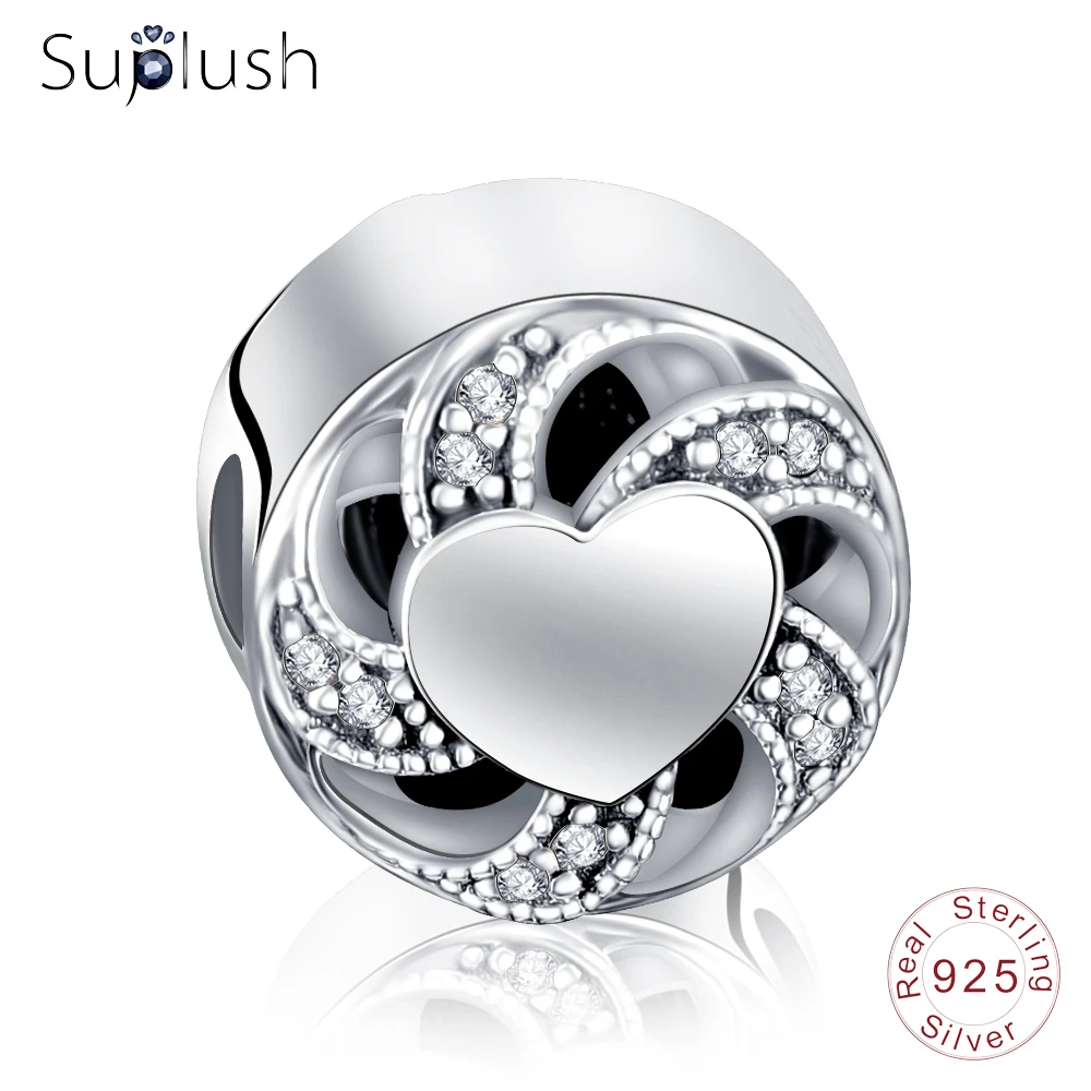 Suplush подлинный Браслет из стерлингового серебра 925 пробы с бусинами ослепляющий