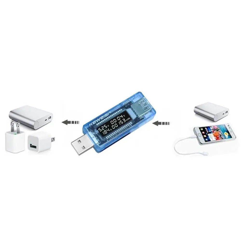 ЖК-детектор USB Вольт Напряжение тока доктор зарядное устройство Емкость Plug и механизм тестер напряжения Вольтметр Амперметр