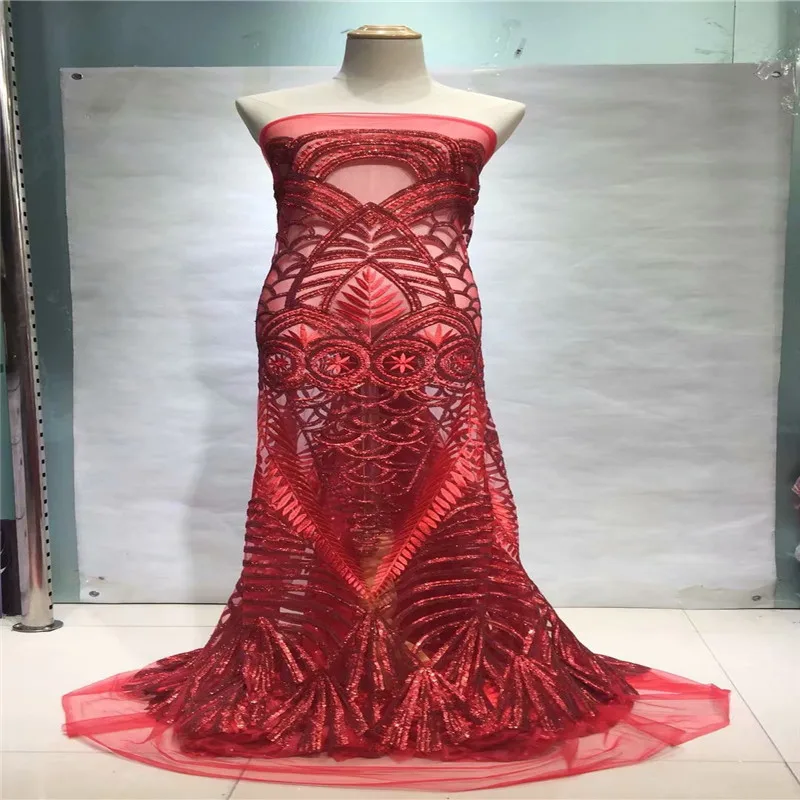 Зеленое Тюлевое кружево с пайетками ткань 2018 новый дизайн вечернее платье чистая