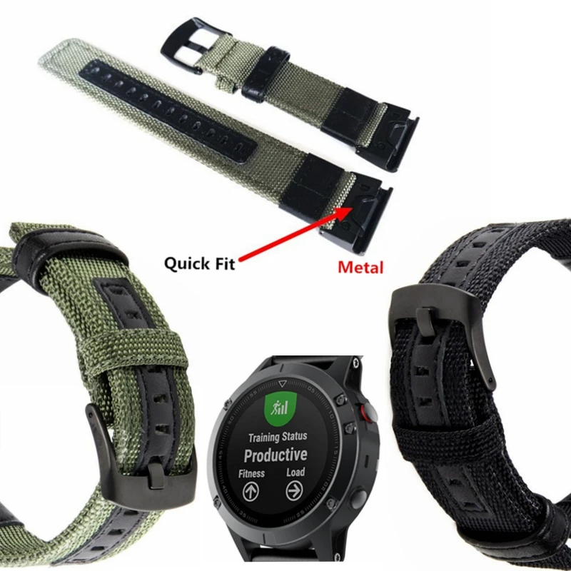 Ремешок из натуральной кожи для наручных часов Garmin Fenix 6x/5x // 3/Fenix 3 HR/Quatix 3/Garmin