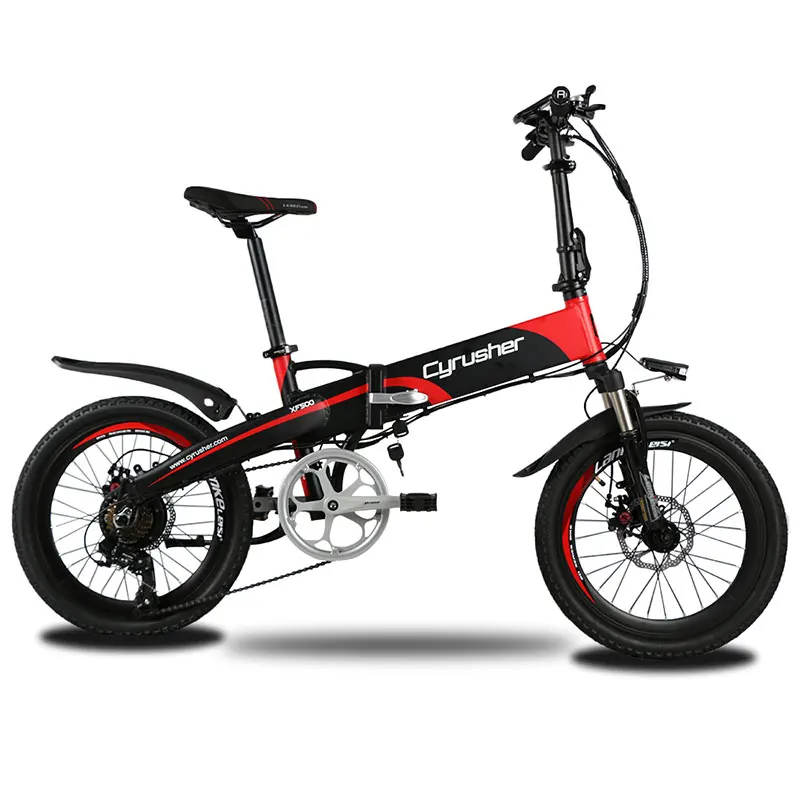 Cyrusher XF500 красный 250 Вт 48 в 7 скоростей складной электрический велосипед дисковый тормоз с умным велосипедным компьютером 5 настроек