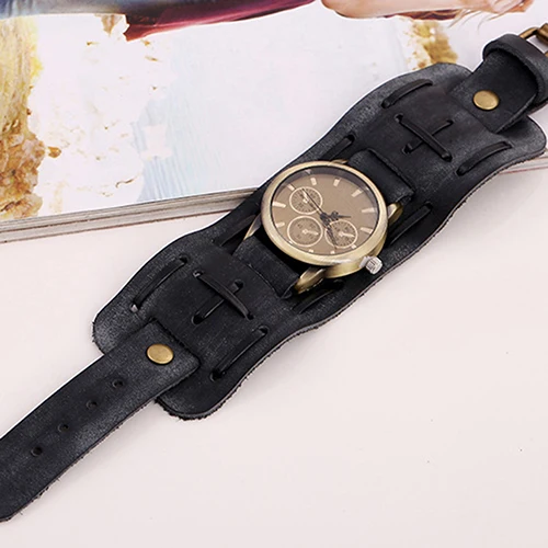 Винтаж Искусственная кожа аналоговые кварцевые браслет Повседневное Для мужчин