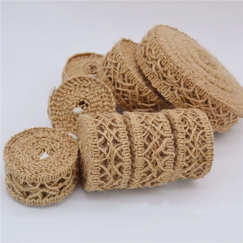 5 м/Roll лента из мешковины Craft шириной 3 см Природный Гессе джутовая шпагат Полые
