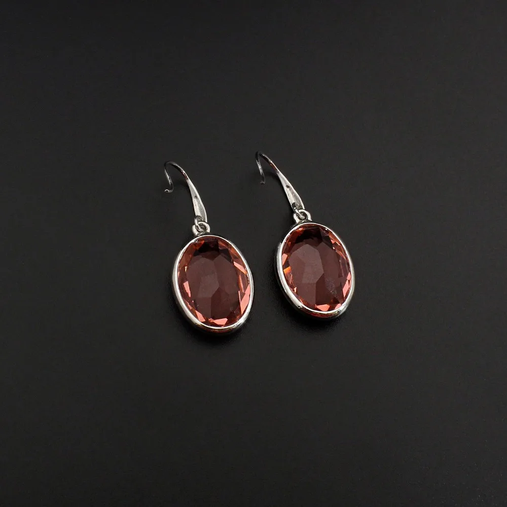 Кристаллы от Swarovski овальные серьги из стерлингового серебра 925 пробы Крючки и