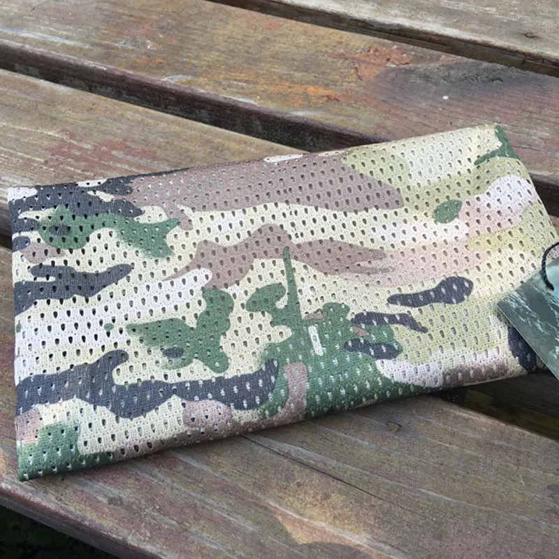 Уличные военные шарфы унисекс сетчатый армейский Камуфляжный шарф Вуаль шейный платок для деятельности и войны CS Джунгли игры - Цвет: Dark CP