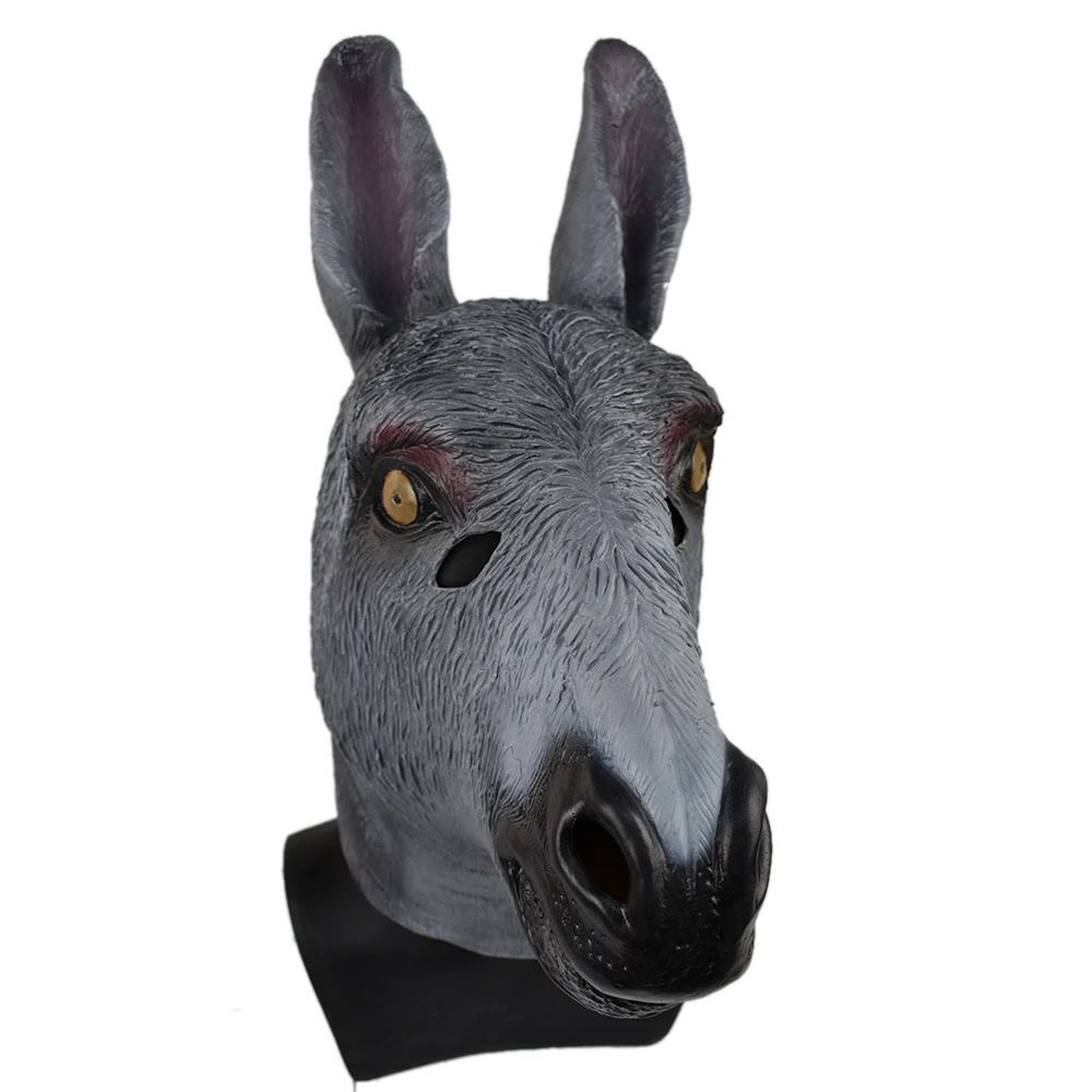 Новинка резиновая маска Ослика ферма животное Шрек Рождество пантомима